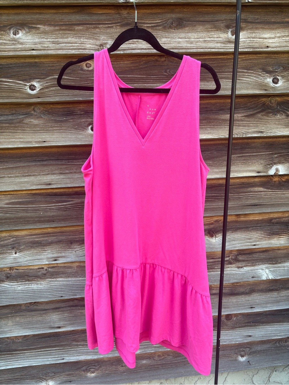 a new day Bright Pink V-Neck Sleeveless Swing Dress